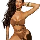 Body Bory Feminino Maiô sem alça Argolas Tendência