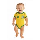 body Bory Infantil Brasil Amarelo 0 a 9 meses