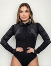 Body Brilho Country Manga Longa Strass Pedraria Boiadeira