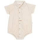 Body Camisa Bebê em Tecido Plano Cor BEGE - Nini Bambini