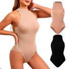 Body Camiseta Gola Alta Collant Modeladora s/bojo ab. íntima