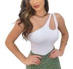 Body Canelado Alça Com Bojo Ref. 15606