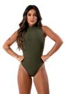 Body Canelado Com Gola Alta Regata Feminino