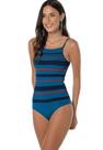 Body Canelado Listrado Ultraleve DeMillus 98233 Azul Astral