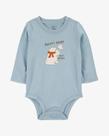Body Carter's Original estampado de manga comprida Baby Urso - Azul - Tam 6 Meses