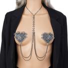 Body Chain Black Strass Heart para mulheres