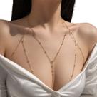 Body Chain Feminino Prateado Corpo Elegante Delicado Luxo -