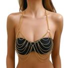 Body Chain Punk Gold Metal com franja multicamada para mulheres