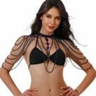 Body Chain Sexy Black de várias camadas de metal para roupas esportivas femininas