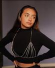 Body chain Sutiã de corrente colar corporal Ouro Prata Preto