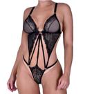 Body Cheio de Graça Costas Nuas Em Renda Lurex E Strappy - Lingerie Sensualle