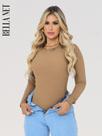 Body Collant Feminino Básico Manga Longa Anarruga Moda Blogueira Casual Elegante Body Collant Feminino Básico Manga Longa Anarruga Moda Blogueira Casual Elegante