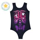 Body Collant Infantil Preto Esqueleto bicolor de Halloween - Dia das bruxas