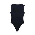 Body Con Preto Sem Mangas - Gola Quadrada e Alças Largas - Lingerie Sexy para Verão 2023 Body Con Preto Sem Mangas - Gola Quadrada e Alças Largas - Lingerie Sexy para Verão 2023