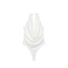 Body Corset Branco Sem Costas Com Decote V Para Mulheres, Body Sexy De Verão Com Alça Metálica E