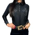 Body Country Feminino Pedraria Manga Longa Brilho Roz