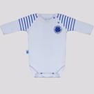 Body Cruzeiro Manga Longa Infantil Branco e Azul