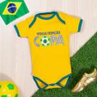 Body curto copa em suedine para bebê