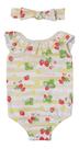 Body Curto Maiô Uv 50 + Faixa Bebe Menina Paraiso Ref 11008