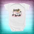 Body de Bebê Amor da Mamãe Menina Rosa Presente Mimo Roupinha de Bebê Monibeni