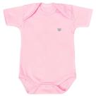 Body de Bebê Basic Manga Curta Rosa
