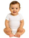 Body de Bebê Liso Branco de Poliéster com Elastano para Sublimação