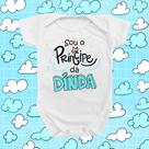 Body de Bebê Príncipe Dinda Madrinha Batizado Menino Azul Presente