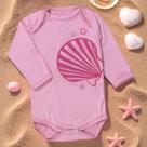 Body de Bebê Proteção Uv50+ Manga Longa Sol Rosa Claro