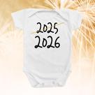 Body de Bebê Roupinha Adeus 2025 Bem Vindo 2026 Reveillon Presente Temático Menina Menino Mimo