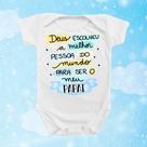 Body de Bebê Roupinha Deus Escolheu a Melhor Pessoa Papai Menino Presente neutro Mimo