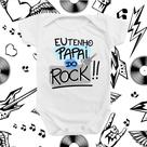 Body de Bebê Roupinha Eu Tenho Papai Rock Musica Divertido neutro Temático Body de Bebê Roupinha Eu Tenho Papai Rock Musica Divertido neutro Temático