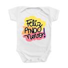 Body de Bebê Roupinha Feliz Ano Novo Menino Menina Colorido Presente Temático