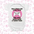 Body de Bebê Roupinha Temático Presente Mimo Vídeo Game Jogar Papai Menina
