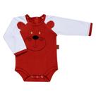 Body de Bebê Ursinho Bordado Manga Longa Raglan 1 Peça - Várias Cores