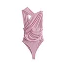 Body De Renda Com Estampa De Leopardo Para Mulheres, Sem Mangas, Verão, off Shoulder, Lingerie Sexy