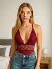 Body Decotado Feminino Renda Decote Profundo Luxo - c4 POCAH