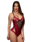 Body em Renda Tule Lingerie com Aro Detalhe em Pingente