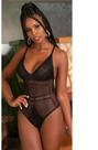 Body Em Tule E Renda Com Detalhe Em Elastico Em Pedras
