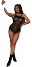 Body em tule liso e plumas todo transparente