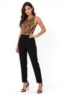 Body Feminino Animal Print Onça Decote Alto Poliamida Conforto e Estilo