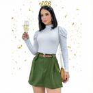 Body Feminino Canelado Manga Longa Princesa Bufante Gola Body Feminino Canelado Manga Longa Princesa Bufante Gola