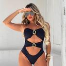 Body Feminino Collant Maio Com Fivela sem alça Verão