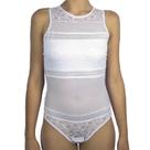 Body feminino com renda e detalhes em transparência Liebe -