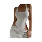 Body Feminino De Tricô Sem Mangas Com Ombro a Ombro, Top Halter Sexy Justo Para O Verão, Roupa