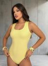 Body Feminino Elegante Justo Decote Quadrado Moda