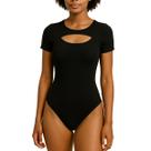 Body Feminino Manga Curta Com Bojo Decote Bubble Básico 1Und