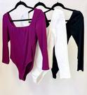 Body feminino manga longa