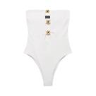 Body Feminino Preto e Branco - Sem Mangas, Ombro De Fora e Costas Nuas