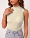 Body Feminino Regata Gola Alta Cacharrel Canelado Social