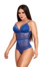 Body Feminino Renda Trabalhada com Fecho Abertura